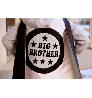 Silver and Black Big Brother Superhero Cape - 4 combinations - NEW - SHIPS FAST - Sibling gift - big brother gift - new baby - Easter Ready