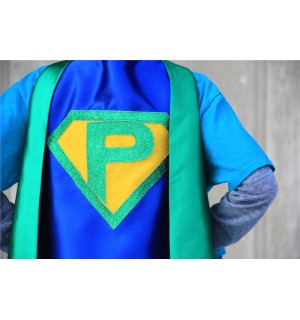 Custom Kids Costume - Customized Shield Superhero Cape with Personalized INITIAL - Girl Superhero Party - EASTER READY