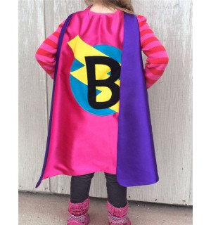 Our best selling Kids SUPERHERO Cape Personalized double sided cape - Any Initial - Girl or Boy Birthday Gift - Costume