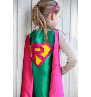 Easter Ready - PERSONALIZED Girl Birthday Gift - Sparkle SUPERHERO CAPE - Customize with your childs initial - Kid Costume