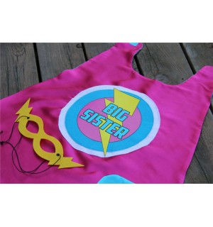 Big Sister SUPERHERO Cape Set - Includes Free MASK - Big sister gift - sibling gift - Fast delivery