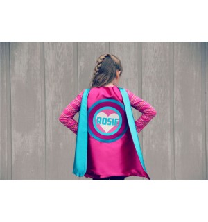Personalized Easter Gift - Girls Custom Heart SUPERHERO CAPE with Full Name - Ships Fast - Easter Ready