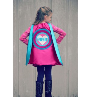 Personalized Easter Gift - Girls Custom Heart SUPERHERO CAPE with Full Name - Ships Fast - Easter Ready