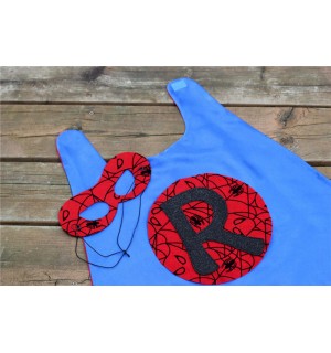 PERSONALIZED SPIDERMAN CAPE and Spider Hero Mask Set - Includes customized hero cape plus coordinating mask